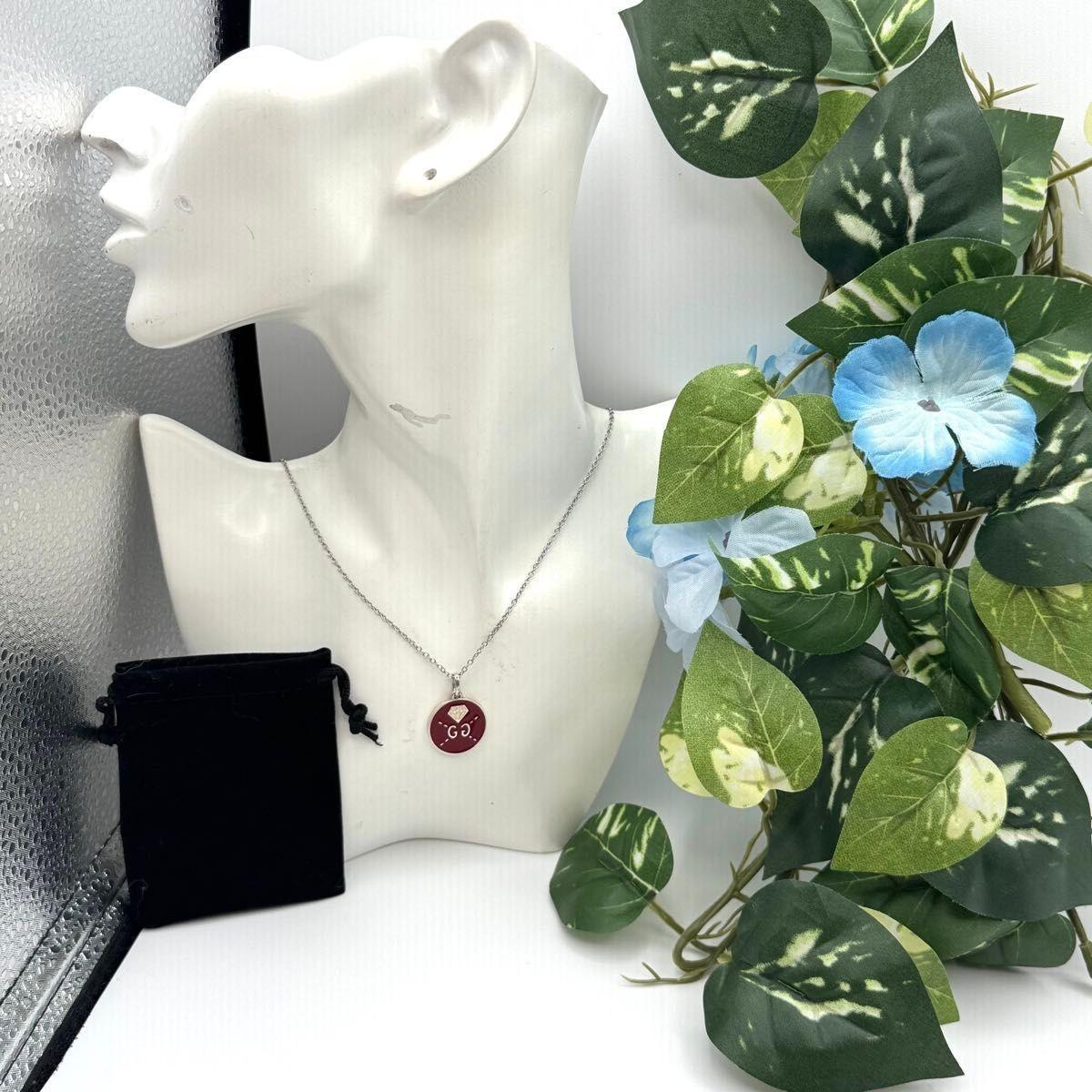 GUCCI Necklace Pendant Ghost Round Silver Ag925 Men Accessory Authentic