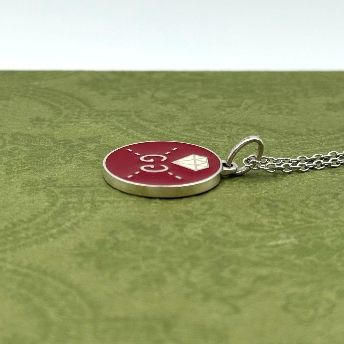 GUCCI Necklace Pendant Ghost Round Silver Ag925 Men Accessory Authentic