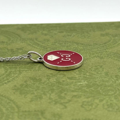 GUCCI Necklace Pendant Ghost Round Silver Ag925 Men Accessory Authentic