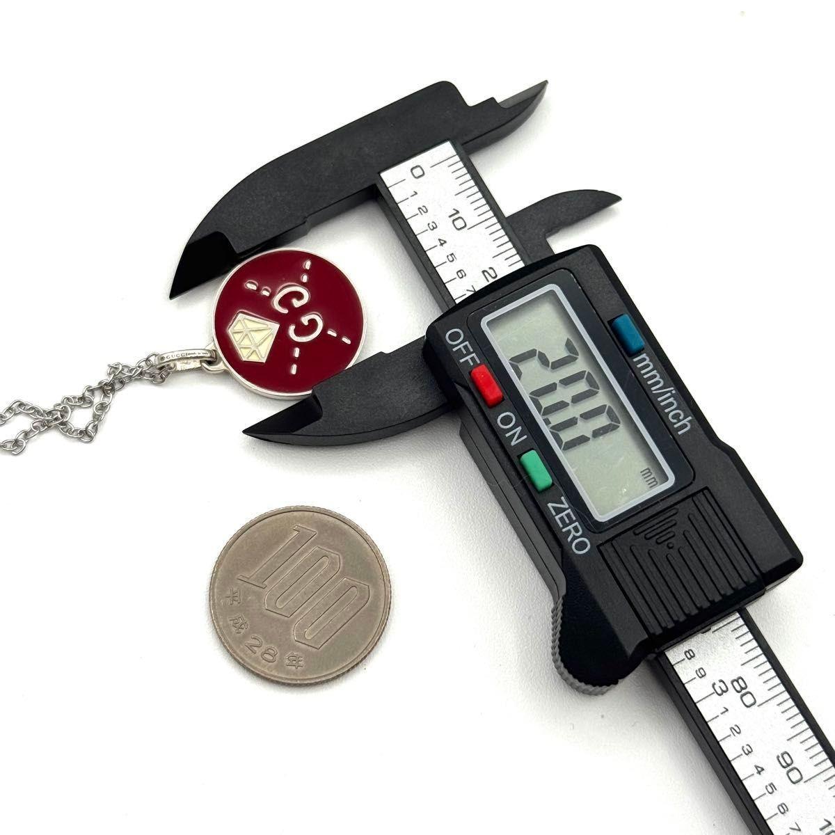 GUCCI Necklace Pendant Ghost Round Silver Ag925 Men Accessory Authentic