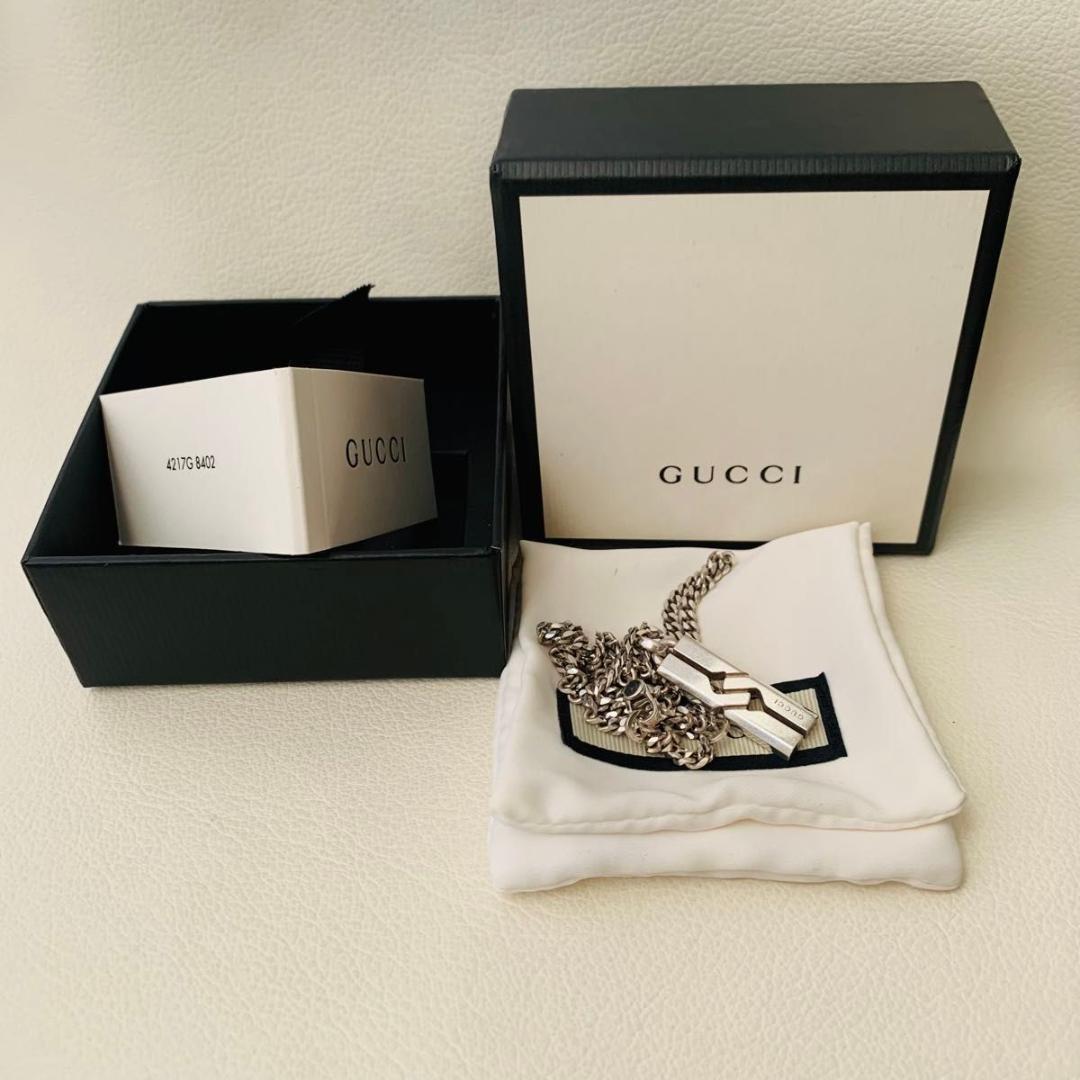 GUCCI Necklace Pendant Knot Infinity Silver 925 Unisex Accessory Authentic