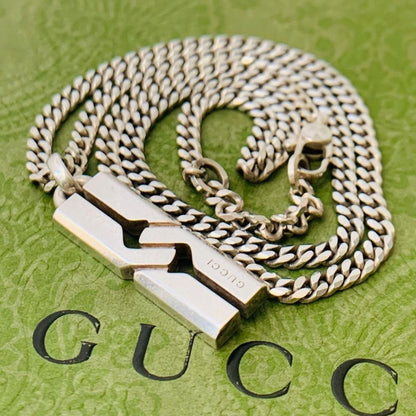 GUCCI Necklace Pendant Knot Infinity Silver 925 Unisex Accessory Authentic