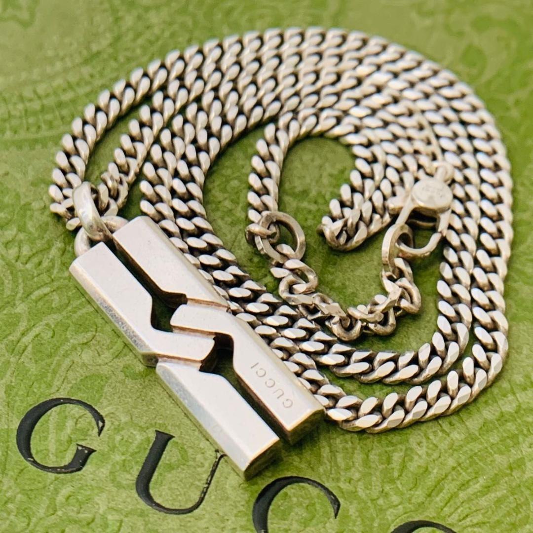 GUCCI Necklace Pendant Knot Infinity Silver 925 Unisex Accessory Authentic