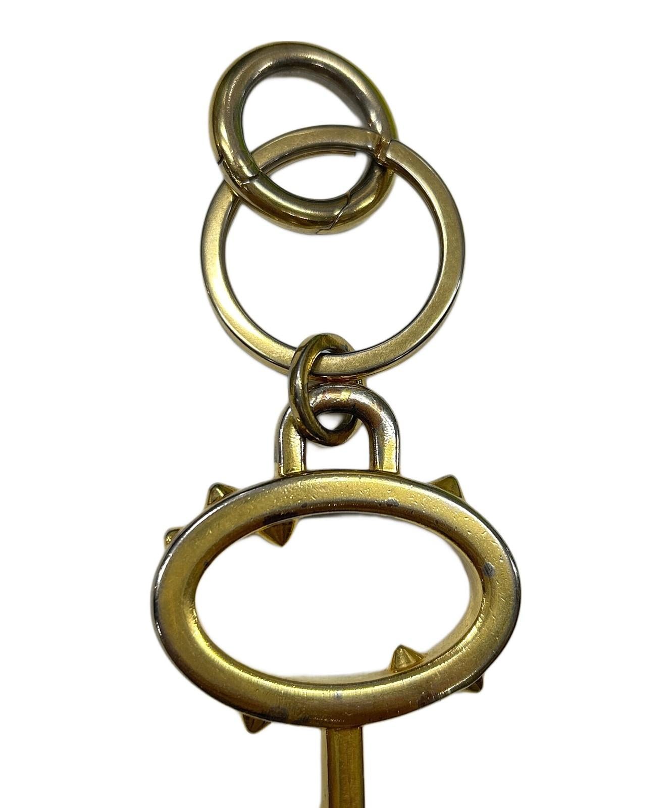 PRADA Key Ring Keychain Bag Charm Trick metal key motif Gold Authentic