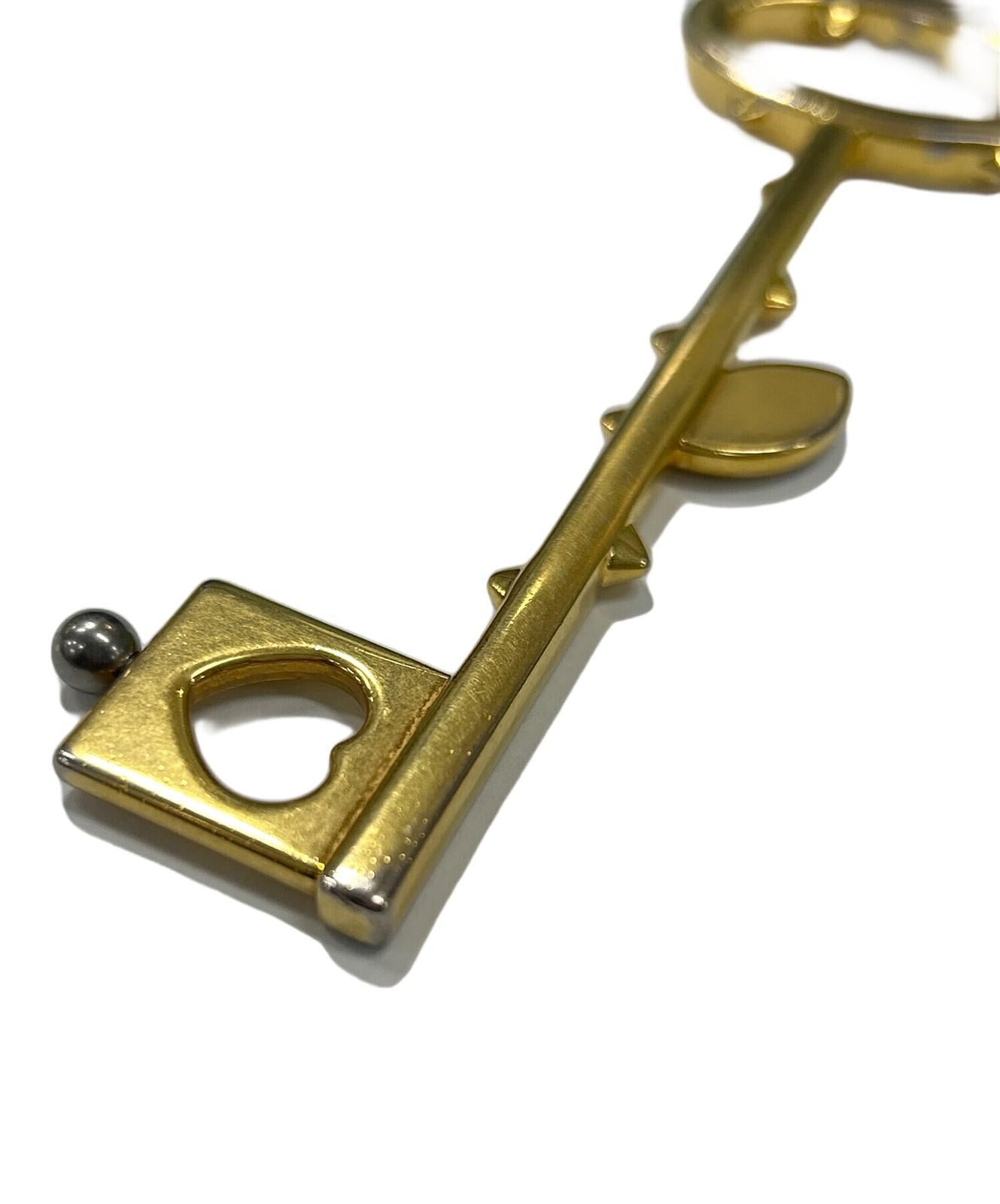 PRADA Key Ring Keychain Bag Charm Trick metal key motif Gold Authentic