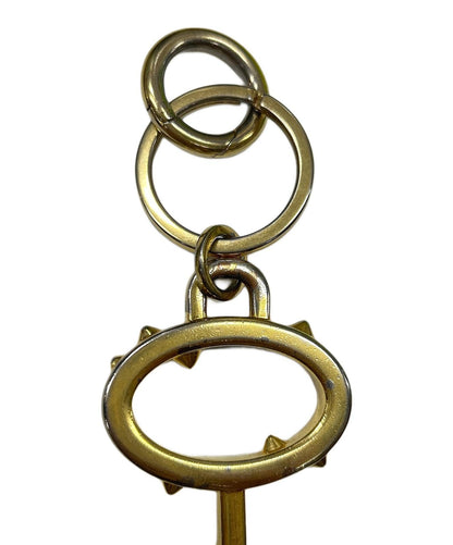 PRADA Key Ring Keychain Bag Charm Trick metal key motif Gold Authentic