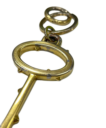 PRADA Key Ring Keychain Bag Charm Trick metal key motif Gold Authentic