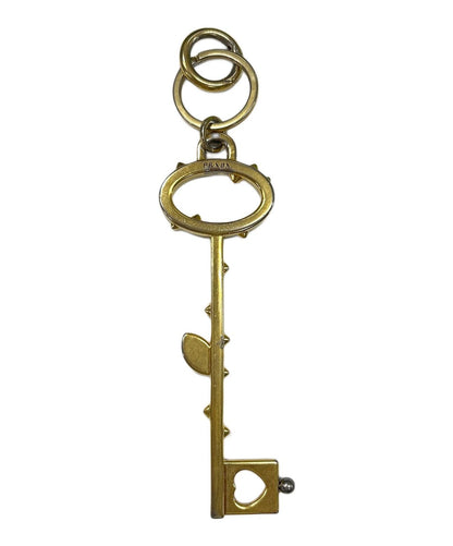 PRADA Key Ring Keychain Bag Charm Trick metal key motif Gold Authentic