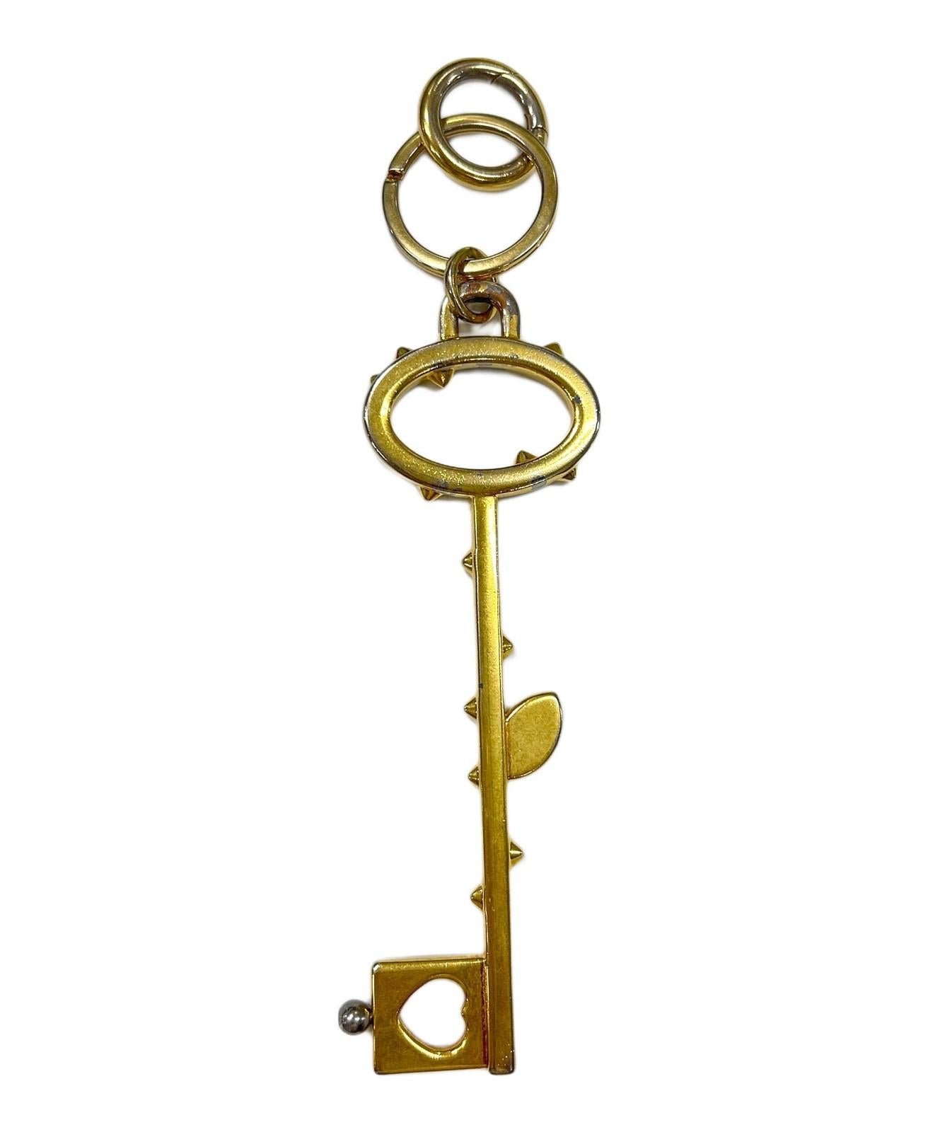 PRADA Key Ring Keychain Bag Charm Trick metal key motif Gold Authentic