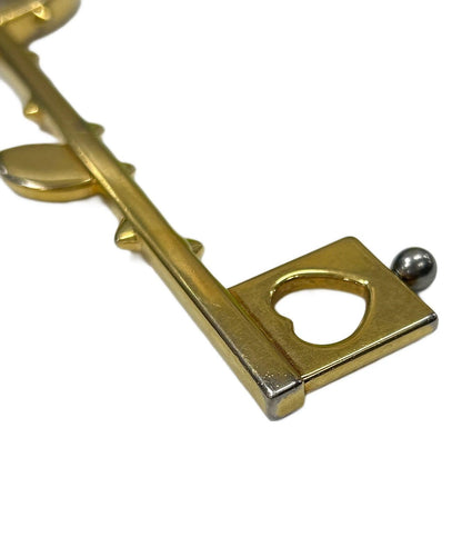 PRADA Key Ring Keychain Bag Charm Trick metal key motif Gold Authentic