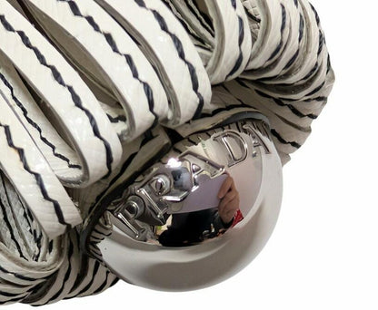 PRADA Key Ring Keychain Bag Charm Doll Robot White Silver Authentic