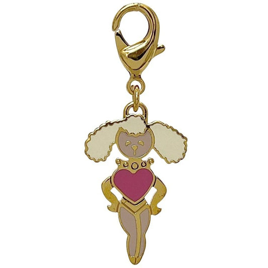 PRADA Key Ring Keychain Bag Charm Poodle Bunny Gold Authentic