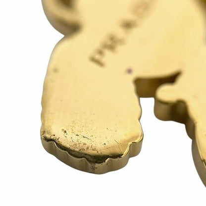 PRADA Key Ring Keychain Bag Charm Poodle Bunny Gold Authentic