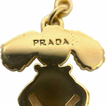 PRADA Key Ring Keychain Bag Charm Poodle Bunny Gold Authentic