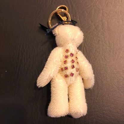 PRADA Key Ring Keychain Bag Charm Bear Cream Authentic