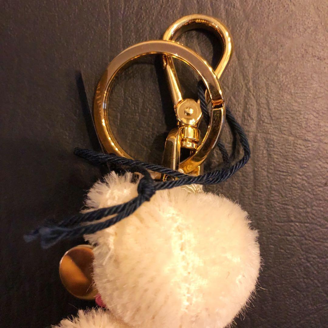 PRADA Key Ring Keychain Bag Charm Bear Cream Authentic