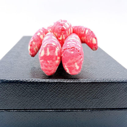 PRADA Key Ring Keychain Bag Charm Bear Pink Beige Authentic