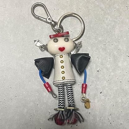PRADA Key Ring Keychain Bag Charm Robot Multicolor Authentic