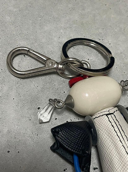 PRADA Key Ring Keychain Bag Charm Robot Multicolor Authentic