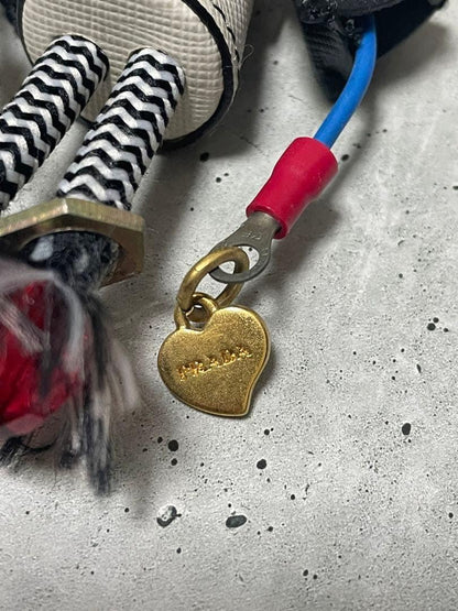 PRADA Key Ring Keychain Bag Charm Robot Multicolor Authentic