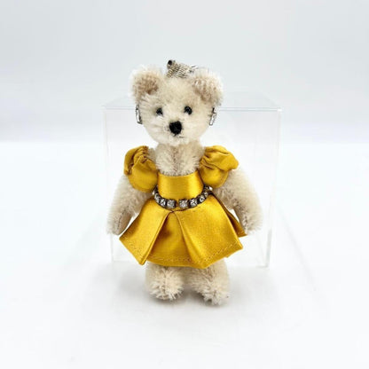 PRADA Key Ring Keychain Bag Charm Rhinestone Bear Off White Authentic