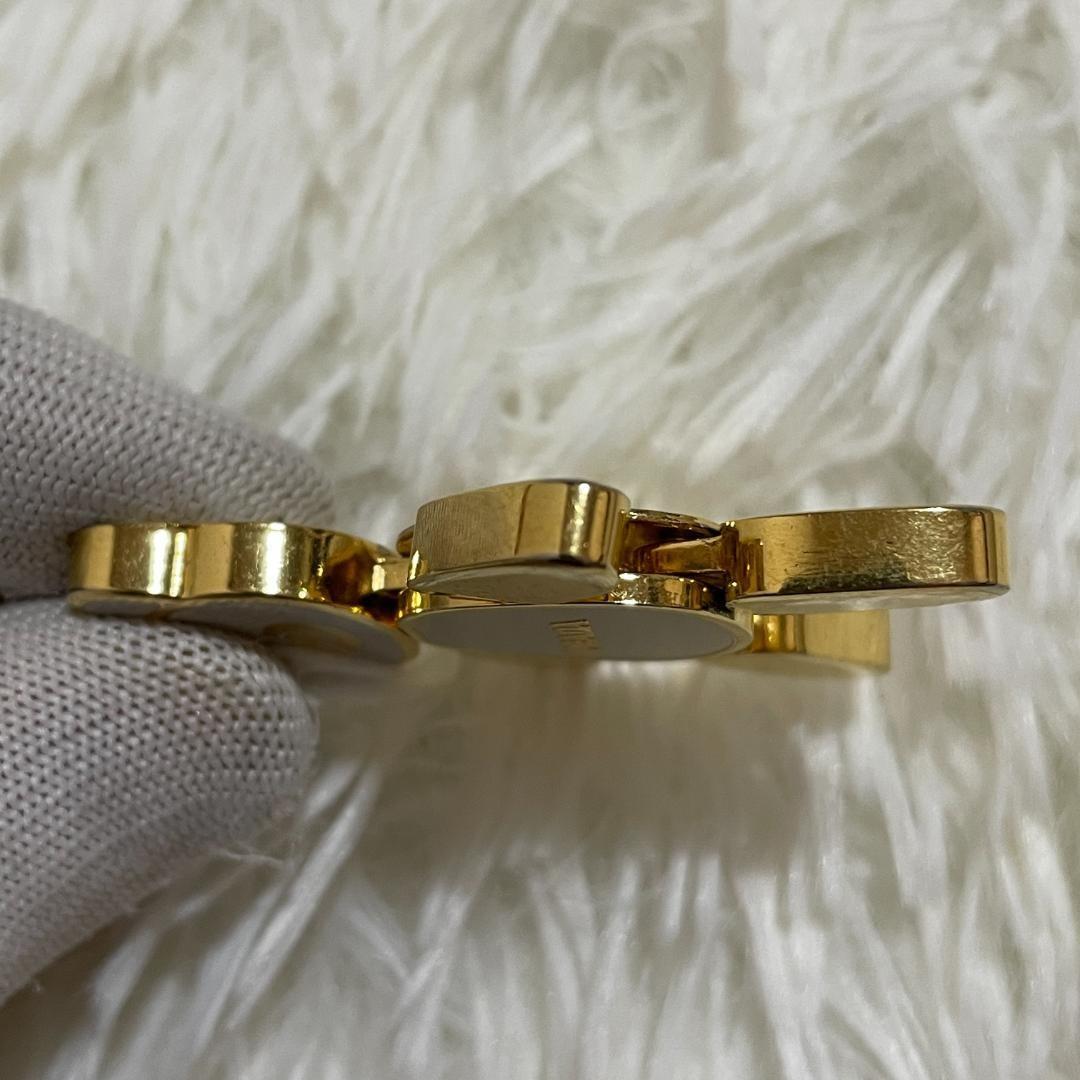 PRADA Key Ring Keychain Bag Charm Bear White Gold Authentic