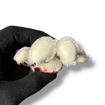 PRADA Key Ring Keychain Bag Charm Bear Heart Off White Authentic