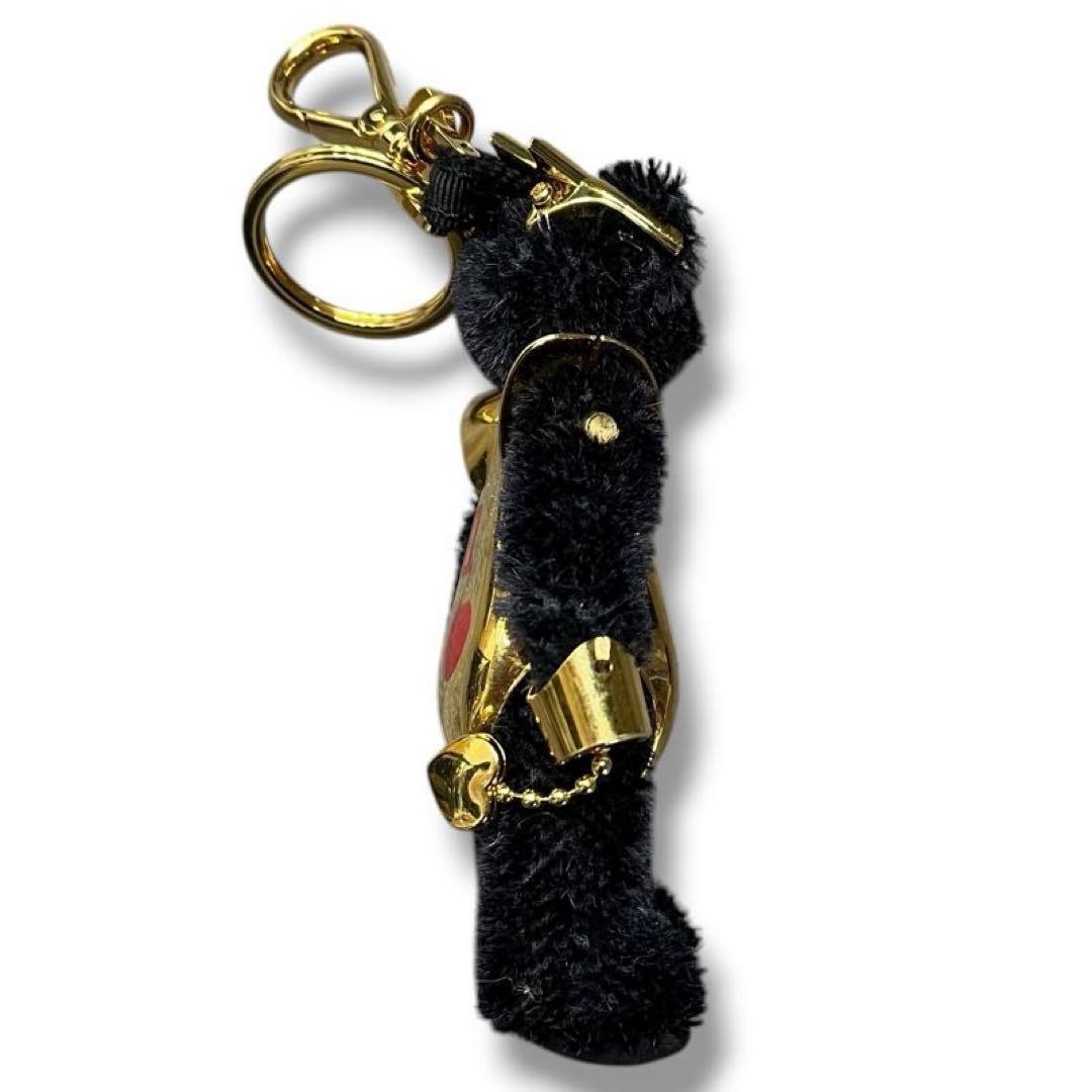 PRADA Key Ring Keychain Bag Charm LUCKY STAR Bear Black Gold Authentic