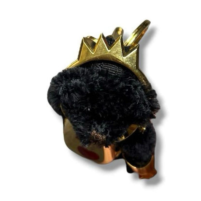 PRADA Key Ring Keychain Bag Charm LUCKY STAR Bear Black Gold Authentic