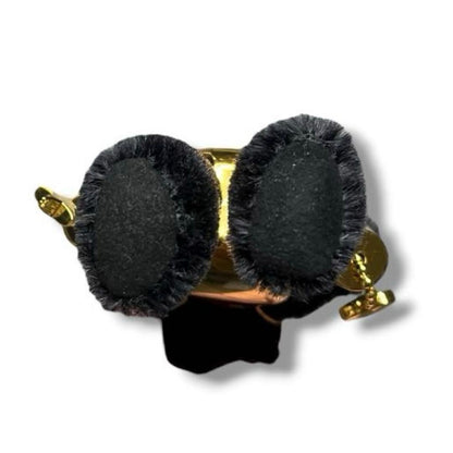 PRADA Key Ring Keychain Bag Charm LUCKY STAR Bear Black Gold Authentic