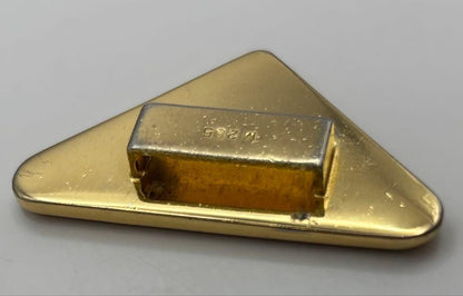 PRADA Key Ring Keychain Bag Charm Logo Brown Gold Authentic