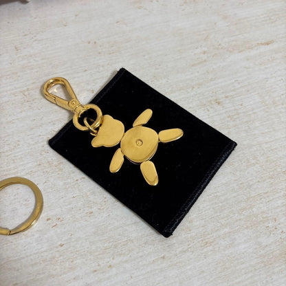 PRADA Key Ring Keychain Bag Charm pig Gold Authentic