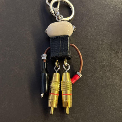 PRADA Key Ring Keychain Bag Charm Logo Robot Multicolor Authentic