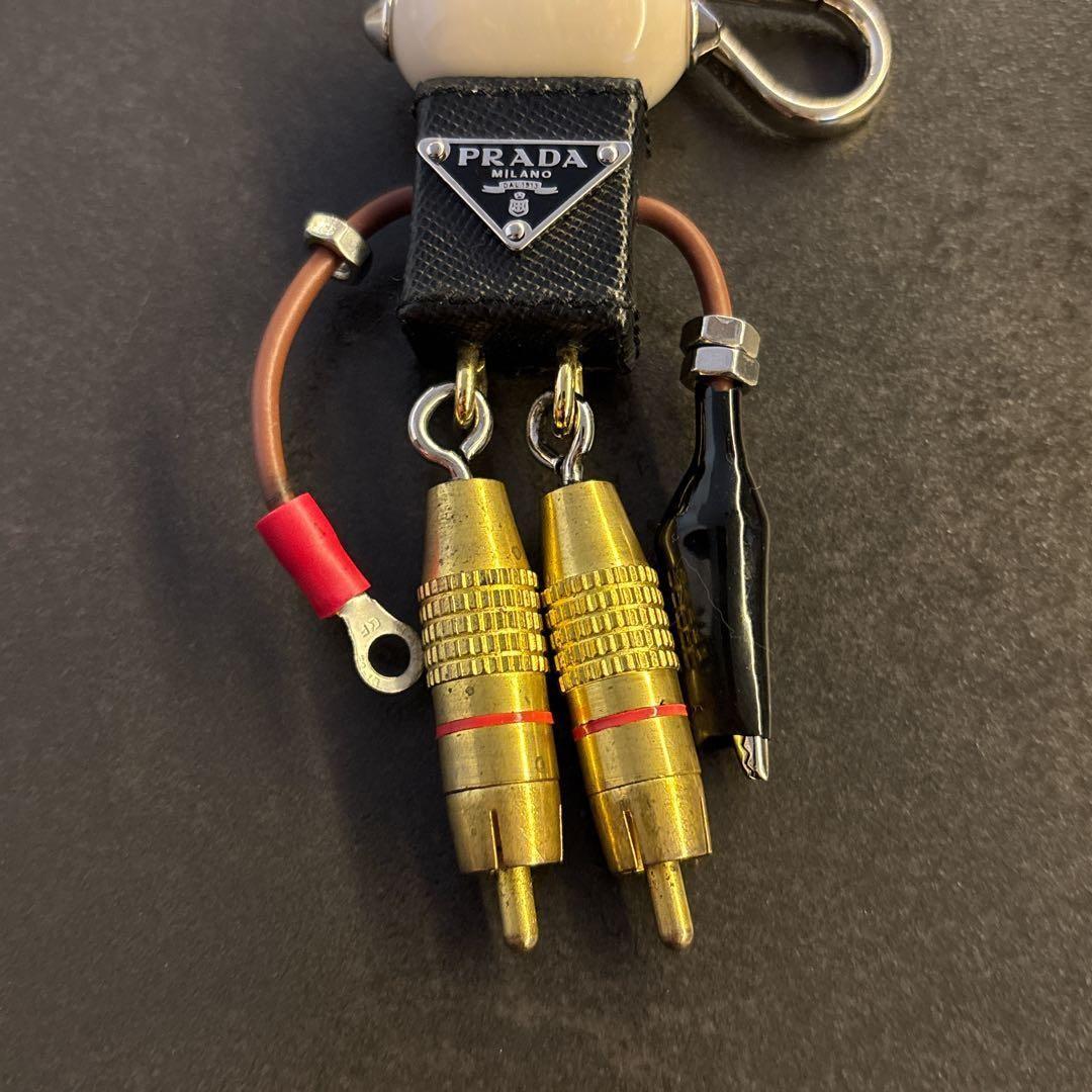 PRADA Key Ring Keychain Bag Charm Logo Robot Multicolor Authentic
