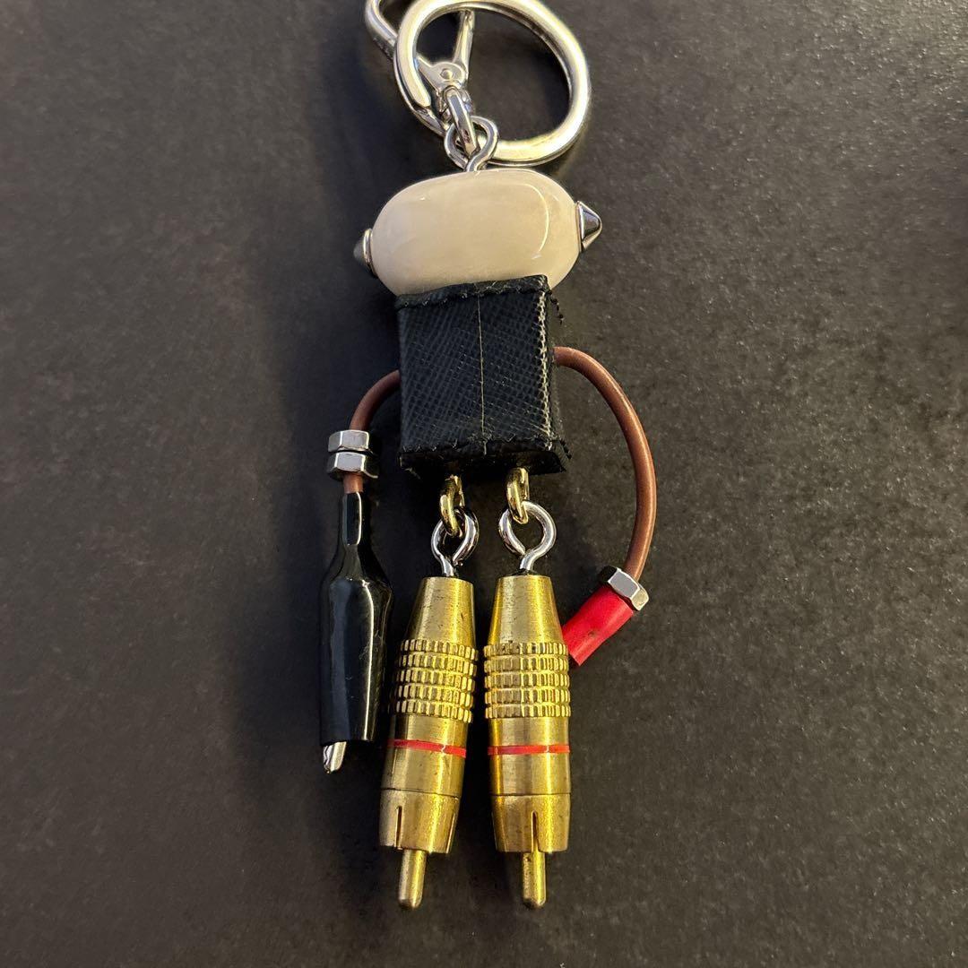 PRADA Key Ring Keychain Bag Charm Logo Robot Multicolor Authentic