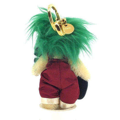 PRADA Key Ring Keychain Bag Charm Bear Multicolor Authentic