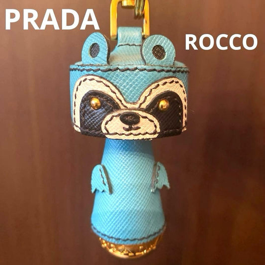 PRADA ROCCO Key Ring Keychain Bag Charm Multicolor Authentic