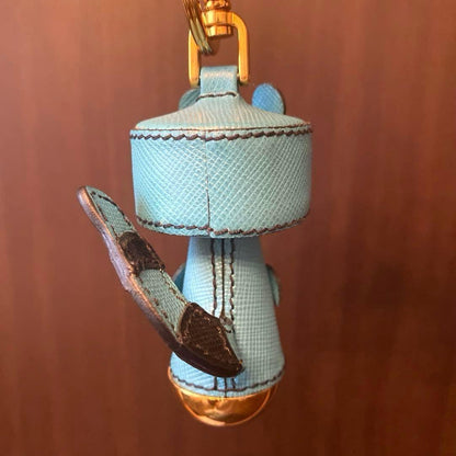 PRADA ROCCO Key Ring Keychain Bag Charm Multicolor Authentic