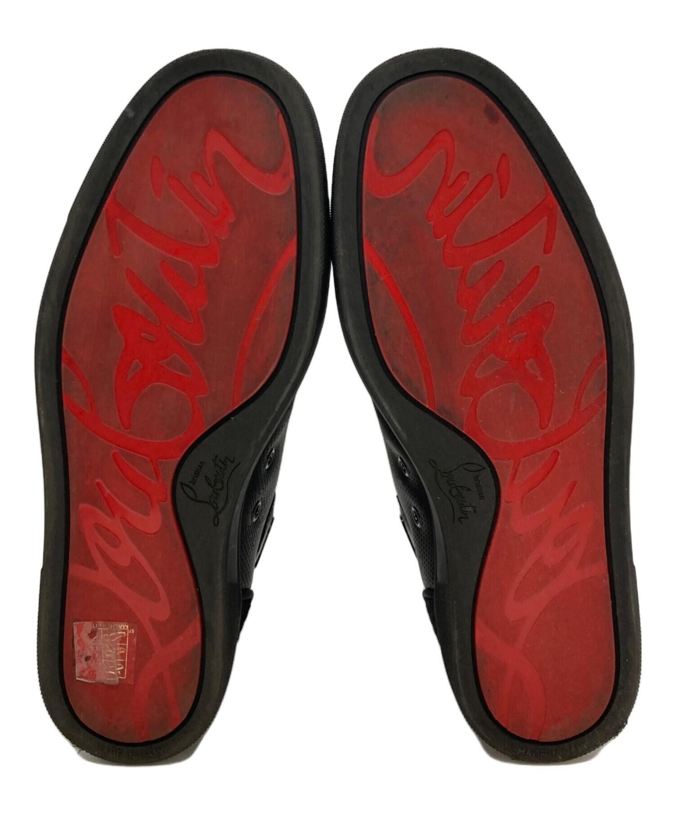 Christian Louboutin Sneakers Shoes High-cut EU 41 US 8 Suede Black Authentic