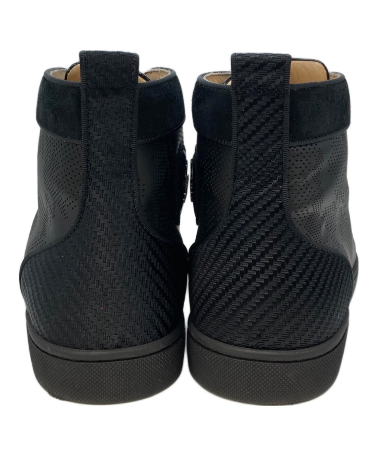 Christian Louboutin Sneakers Shoes High-cut EU 41 US 8 Suede Black Authentic