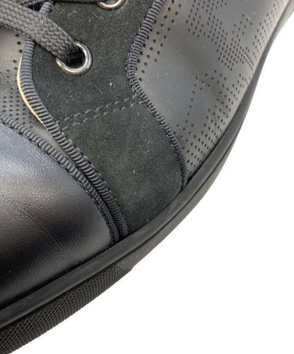 Christian Louboutin Sneakers Shoes High-cut EU 41 US 8 Suede Black Authentic