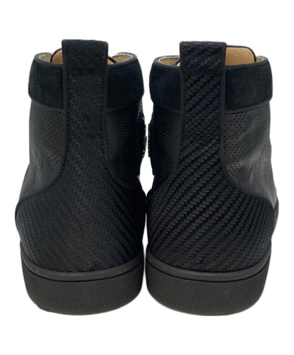 Christian Louboutin Sneakers Shoes High-cut EU 41 US 8 Suede Black Authentic