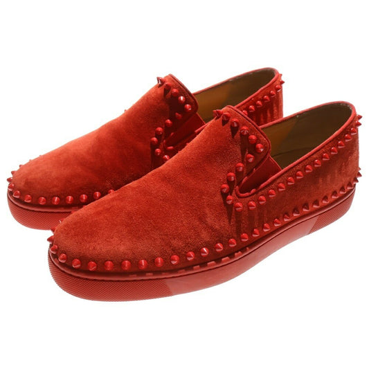 Christian Louboutin Slip-ons Shoes Sneakers Studs EU 42 US 9 Suede Red Authentic