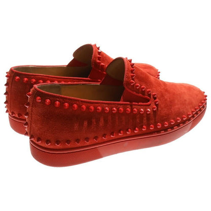 Christian Louboutin Slip-ons Shoes Sneakers Studs EU 42 US 9 Suede Red Authentic