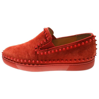 Christian Louboutin Slip-ons Shoes Sneakers Studs EU 42 US 9 Suede Red Authentic