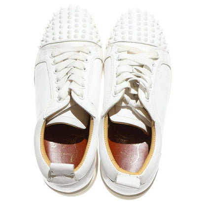 Christian Louboutin Sneakers Shoes Low-Cut Studs EU 42 US 9 Leather White Auth