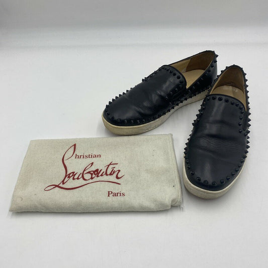 Christian Louboutin Slip-ons Shoes Sneakers Studs EU 41.5 US 8.5 Leather Black