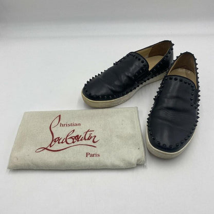 Christian Louboutin Slip-ons Shoes Sneakers Studs EU 41.5 US 8.5 Leather Black