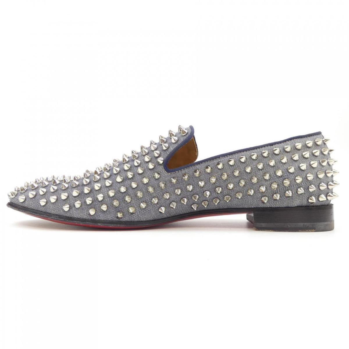 Christian Louboutin Slip-ons Shoes Studs EU 41.5 US 8.5 Silver Authentic