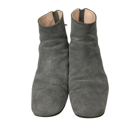 MIU MIU Short Boots Shoes Bijou EU 37.5 US 7.5 Suede Gray Authentic